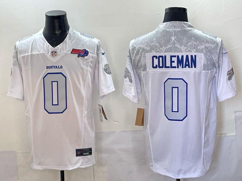 Men Buffalo Bills #0 Coleman Nike White 2025 Rivalries Collection Limited NFL Jersey 007